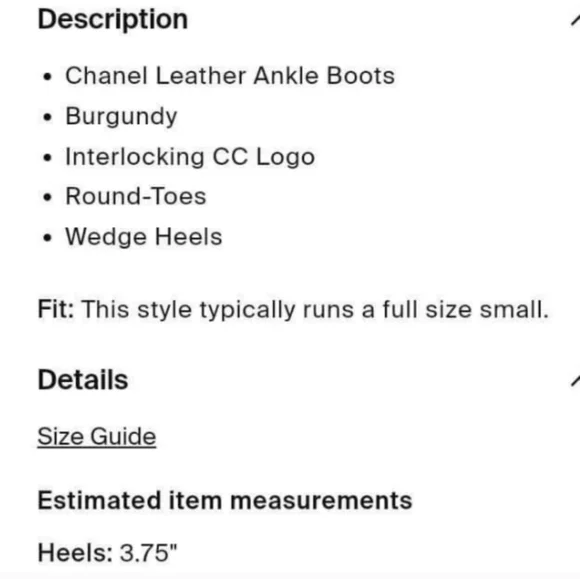 CHANEL Quilted Boots Burgundy & Black Toe Preloved Pristine condition - Picture 8 of 9